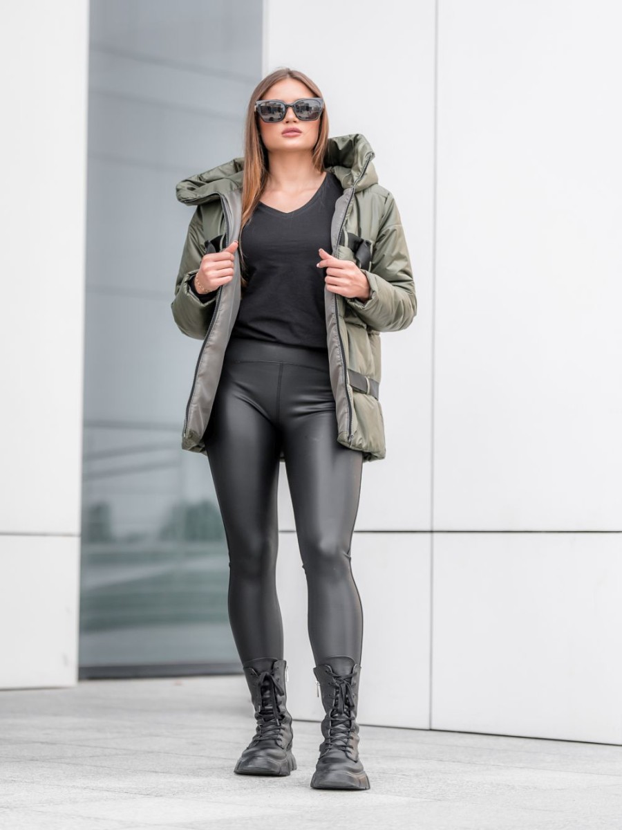 Kurtka z taśmami Premium - khaki
