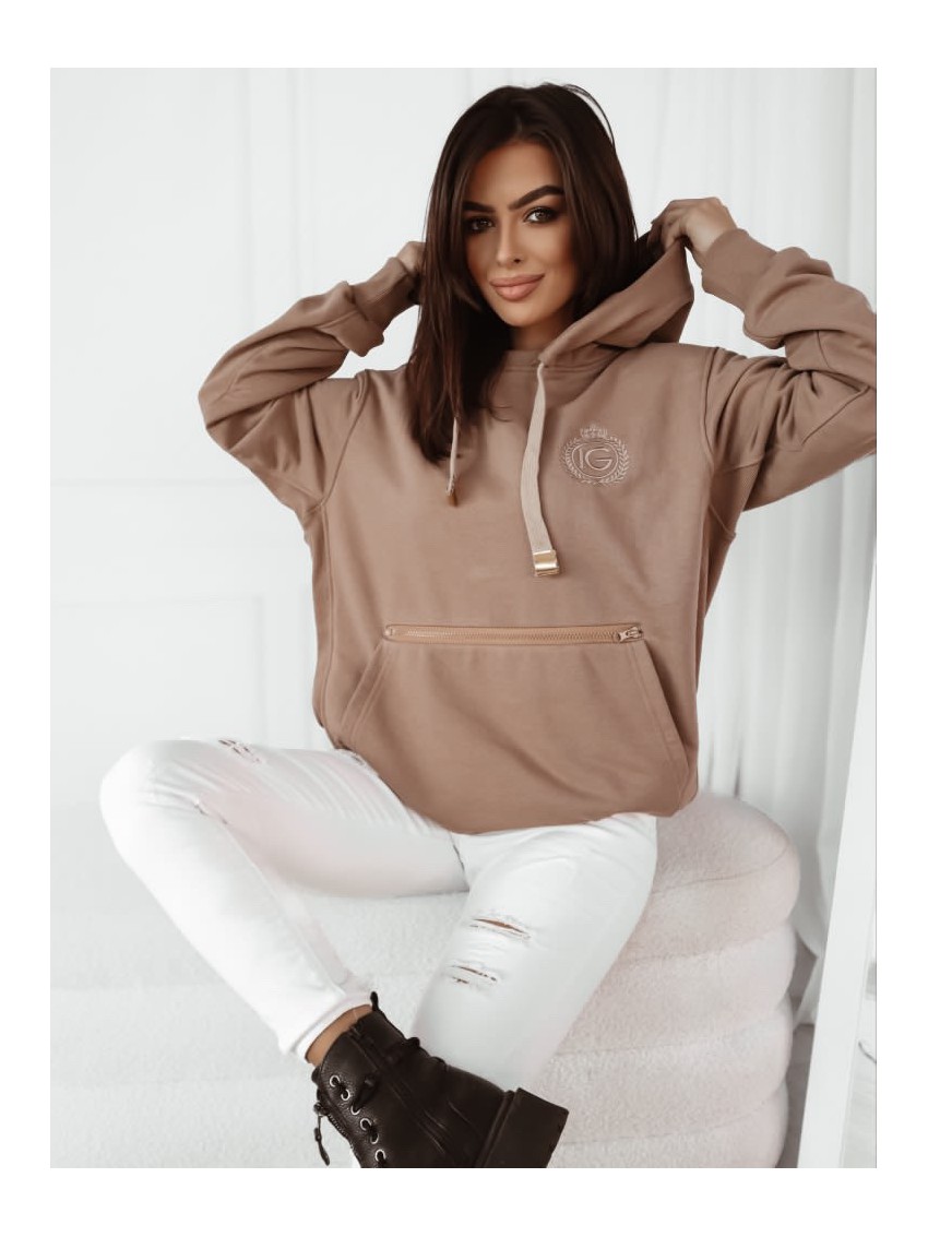Bluza z kapturem- camel