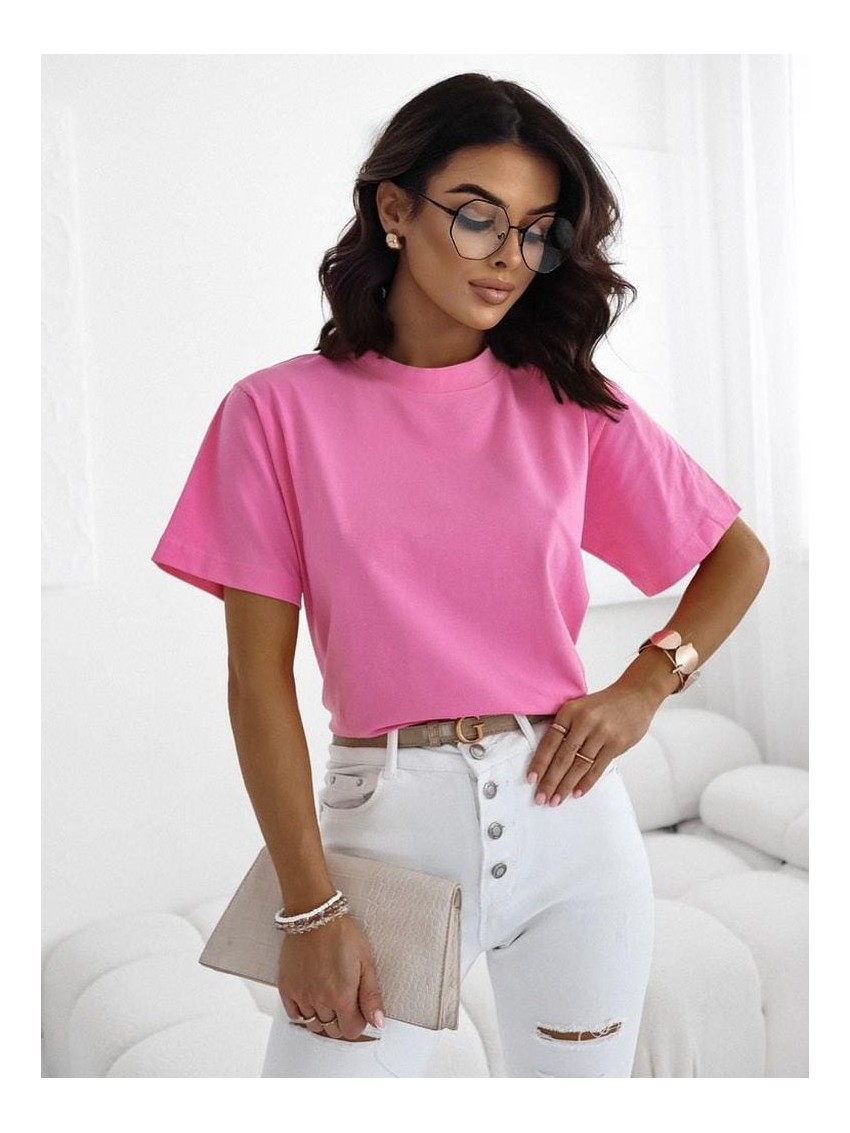 T-shirt Basic - ciemny róż