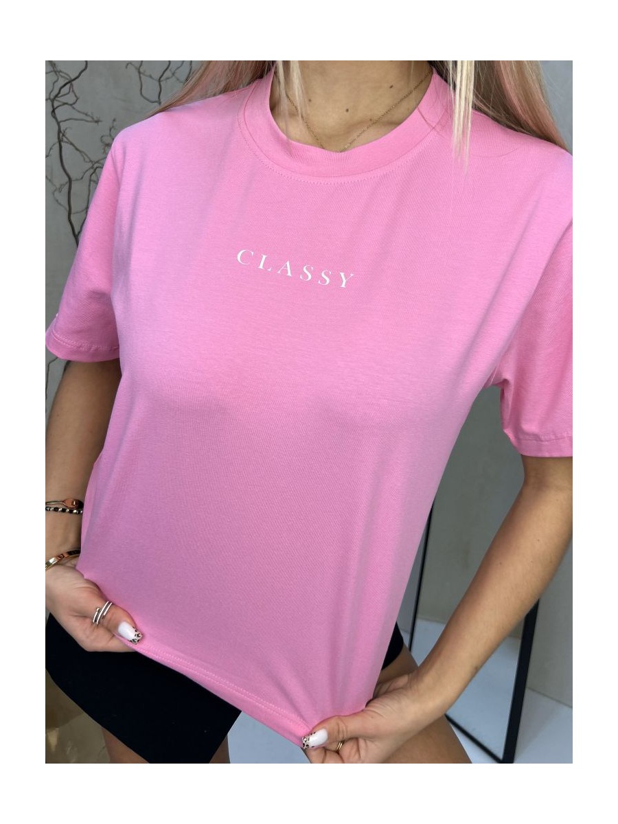 T-shirt classy- różowy