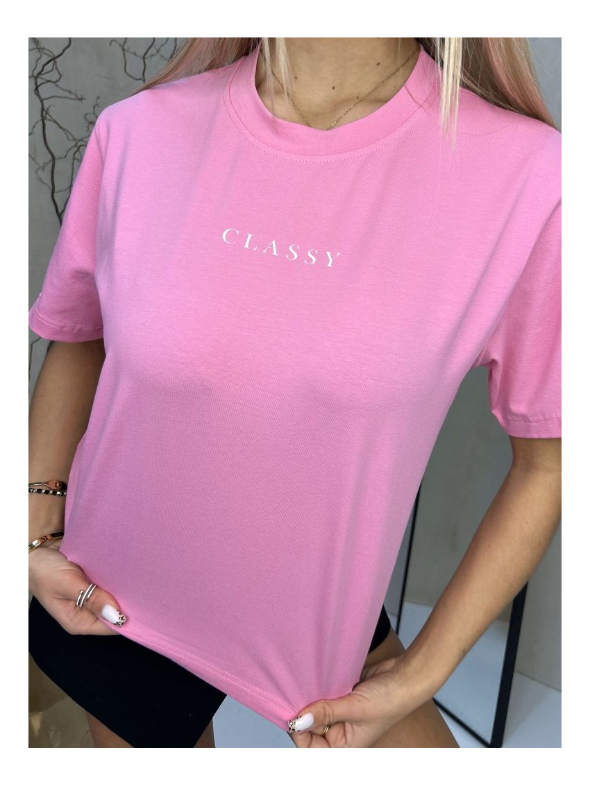 T-shirt classy - różowy