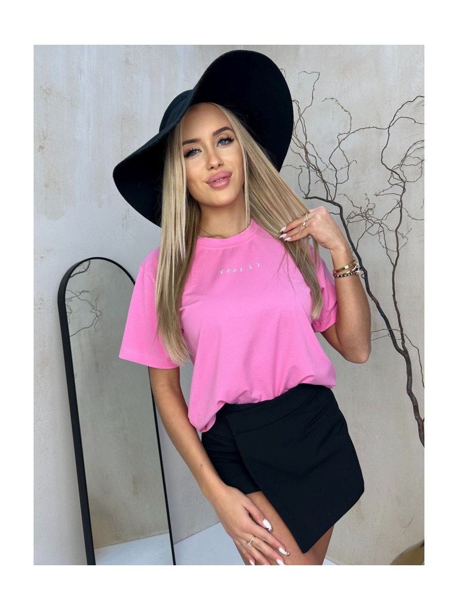 T-shirt classy- różowy