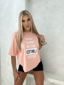 T-shirt I am not perfect but I am limited edition - brzoskwiniowy