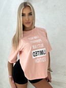 T-shirt I am not perfect but I am limited edition- brzoskwiniowy
