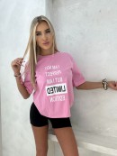 T-shirt I am not perfect but I am limited edition- róż