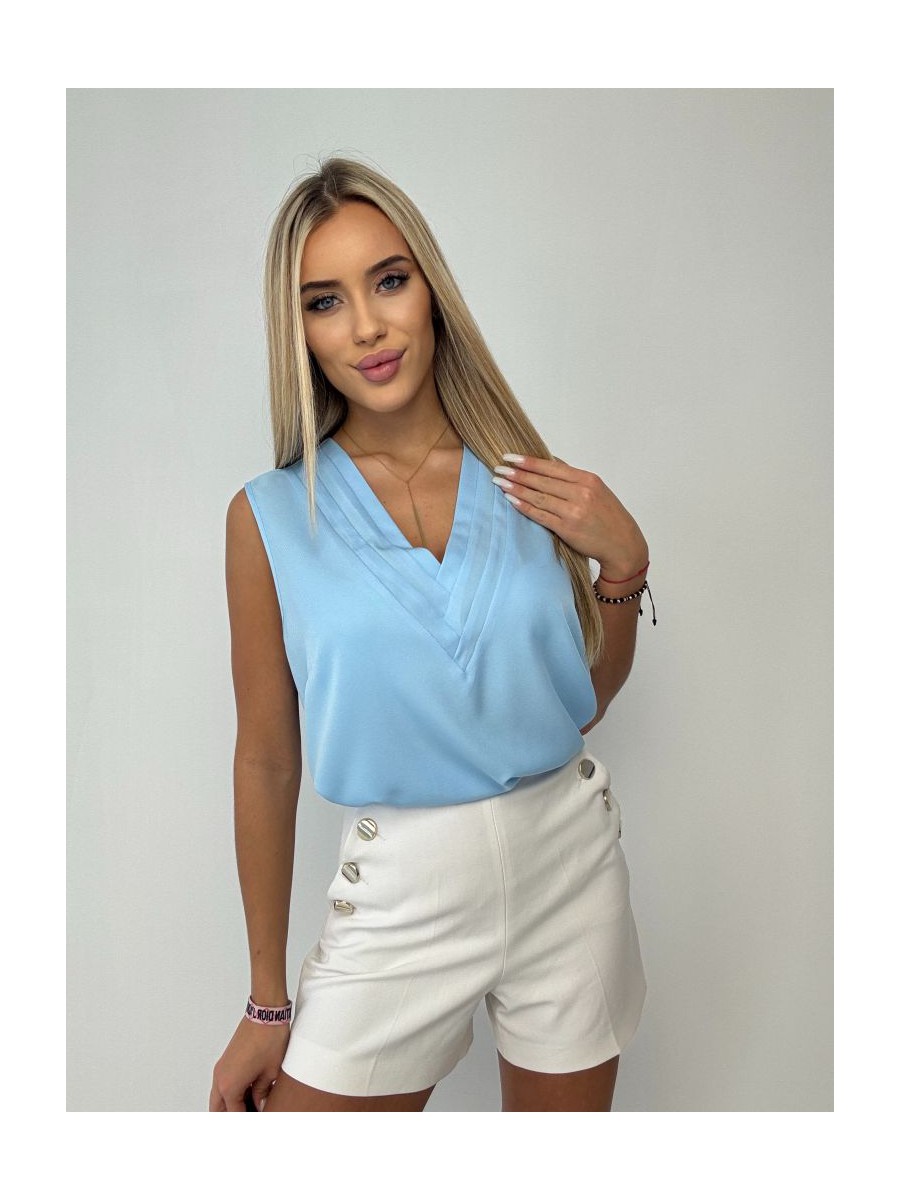 Bluzka Vneck- błękit