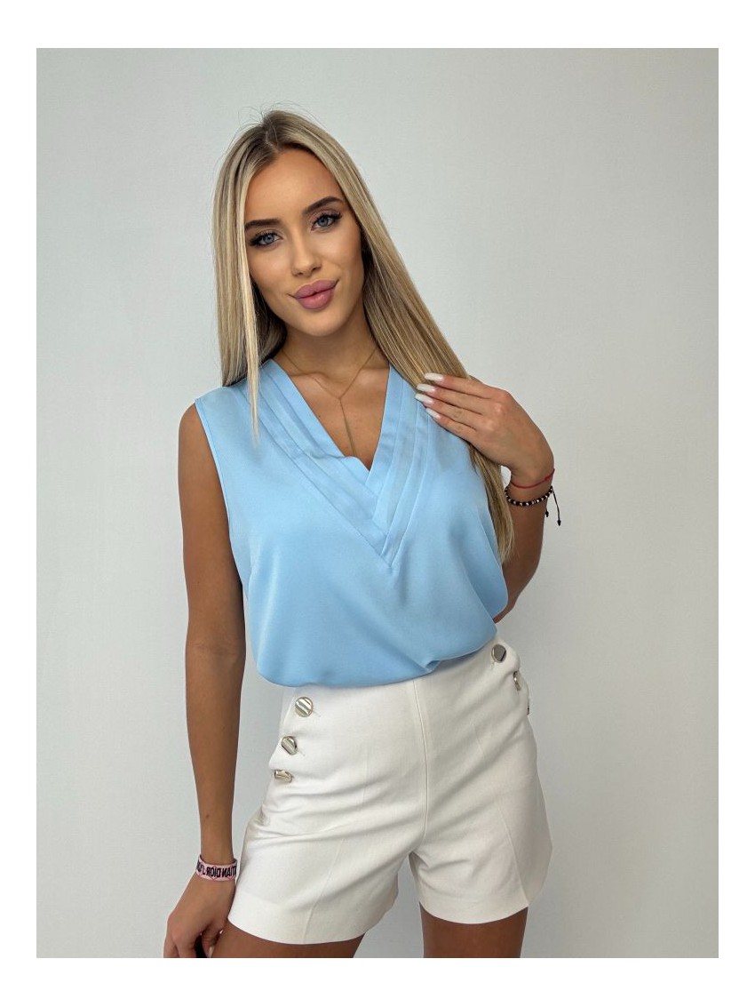 Bluzka Vneck- błękit