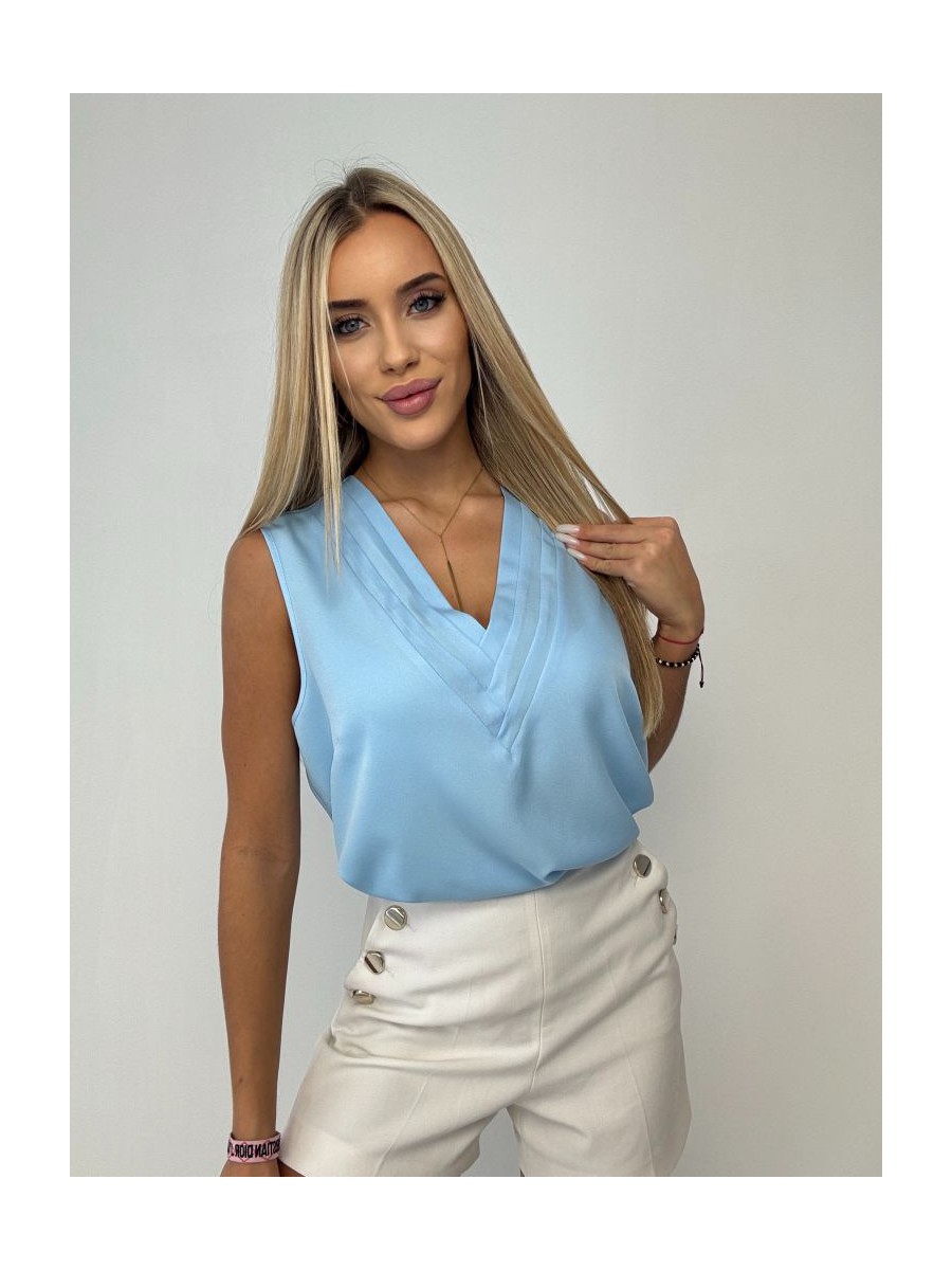 Bluzka Vneck- błękit