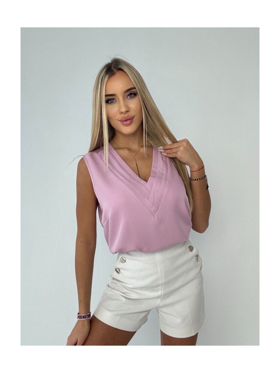 Bluzka Vneck- puder róż