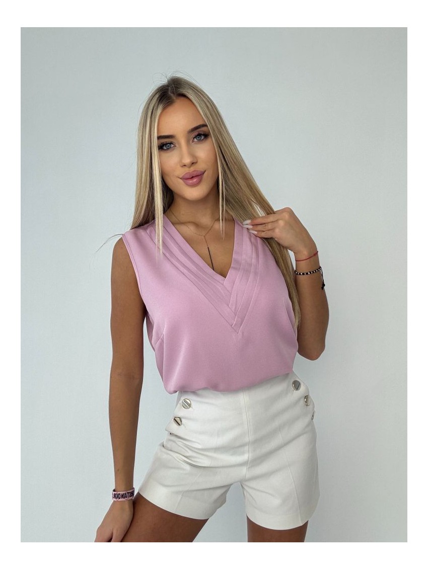 Bluzka Vneck- puder róż