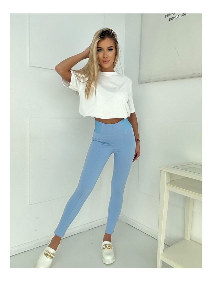 Legginsy z gumą - niebieskie