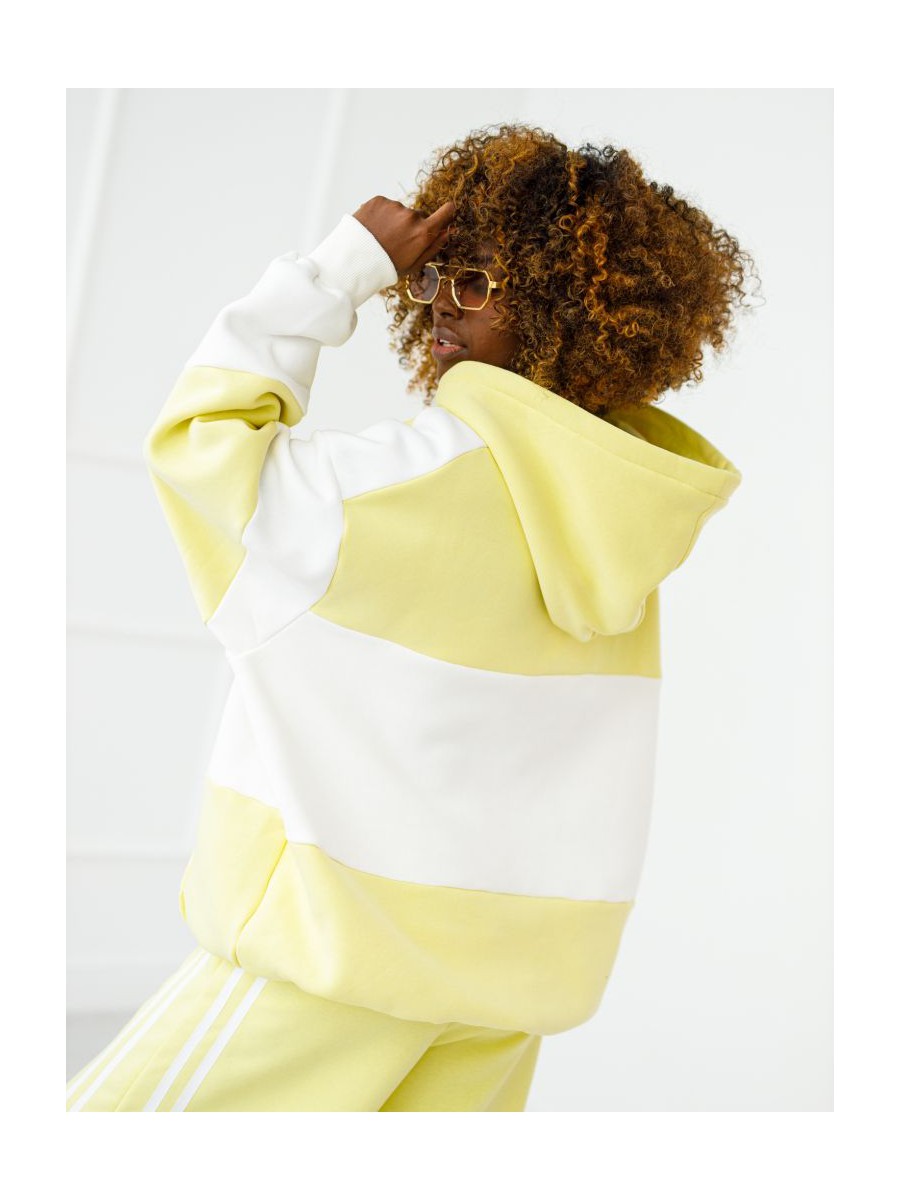 Bluza Selflove z kapturem - żółty z ecru