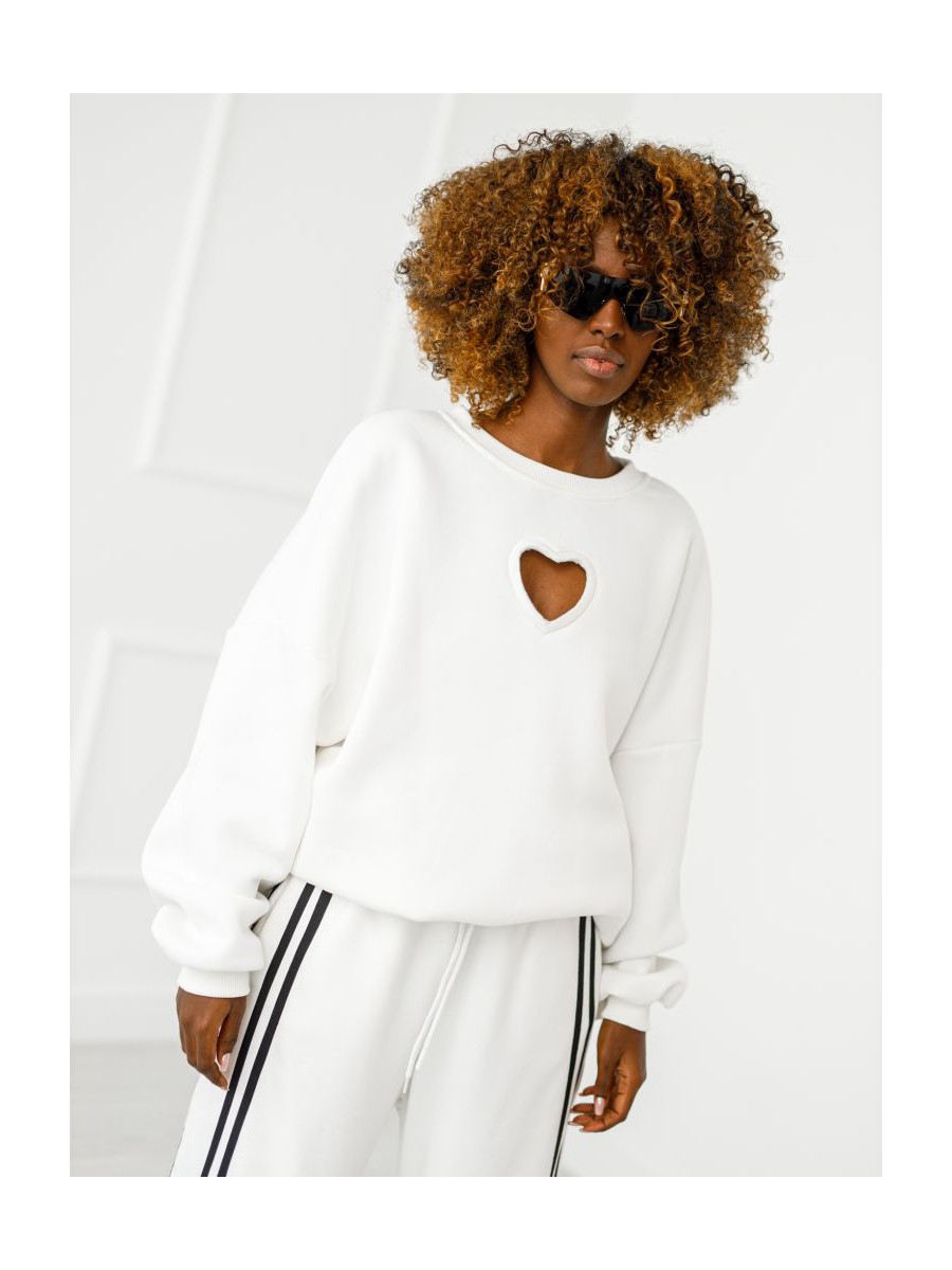 Bluza Heart z wyciętym sercem - ecru