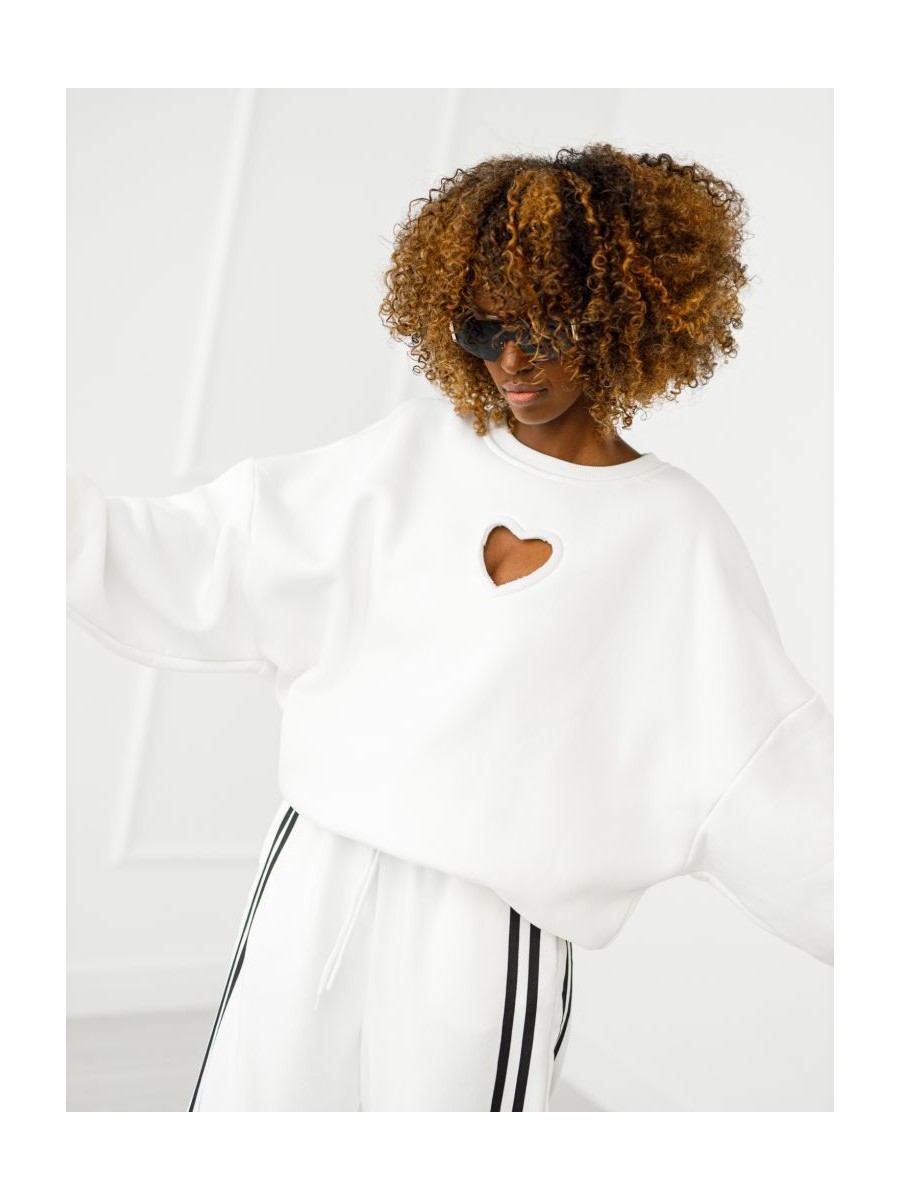 Bluza Heart z wyciętym sercem - ecru