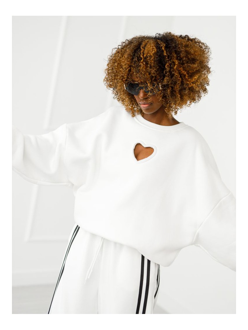 Bluza Heart z wyciętym sercem - ecru