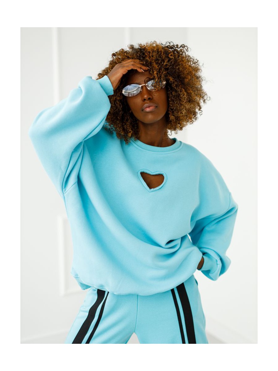 Bluza Heart z wyciętym sercem - błękit