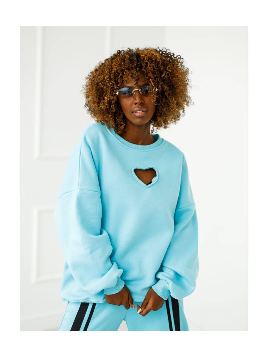 Bluza Heart z wyciętym sercem - błękit