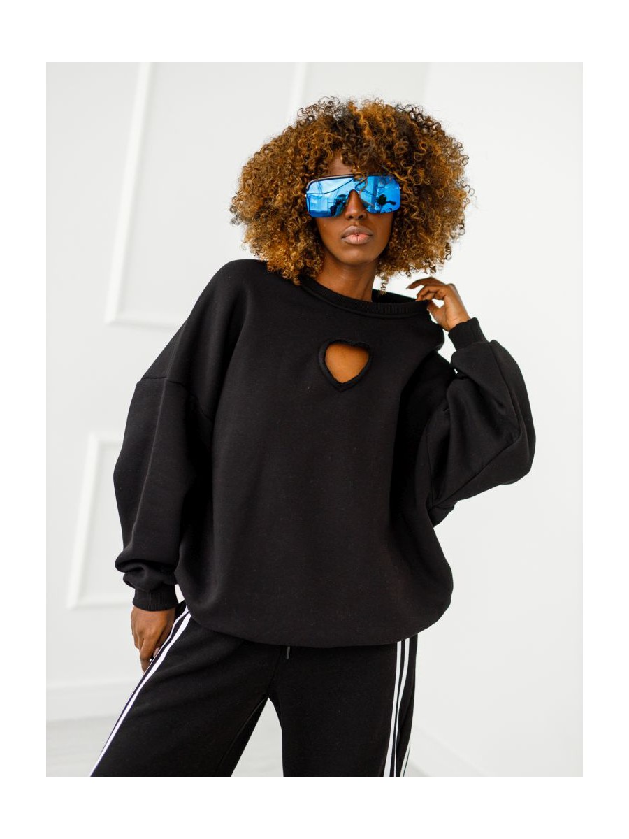 Bluza Heart z wyciętym sercem - czarna