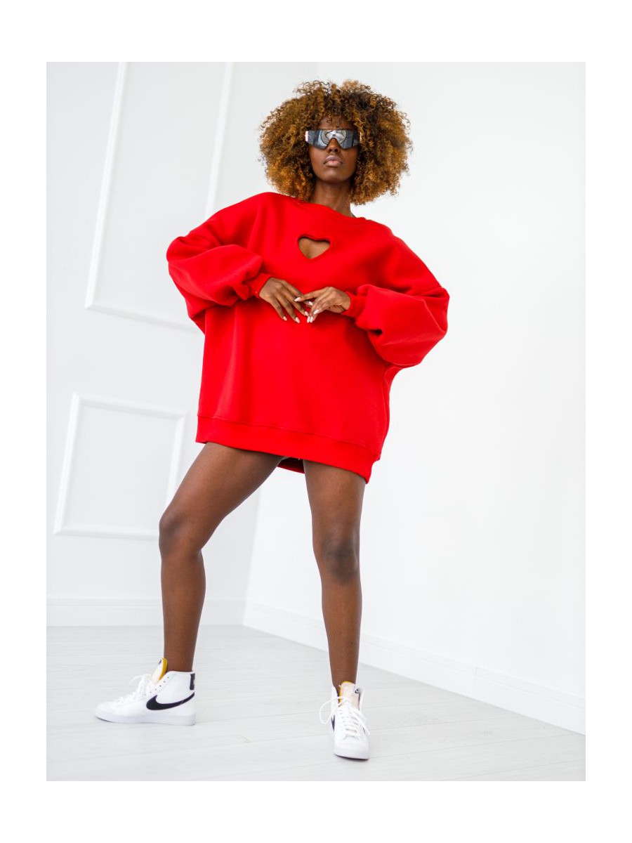 Bluza Heart z wyciętym sercem - czerwona