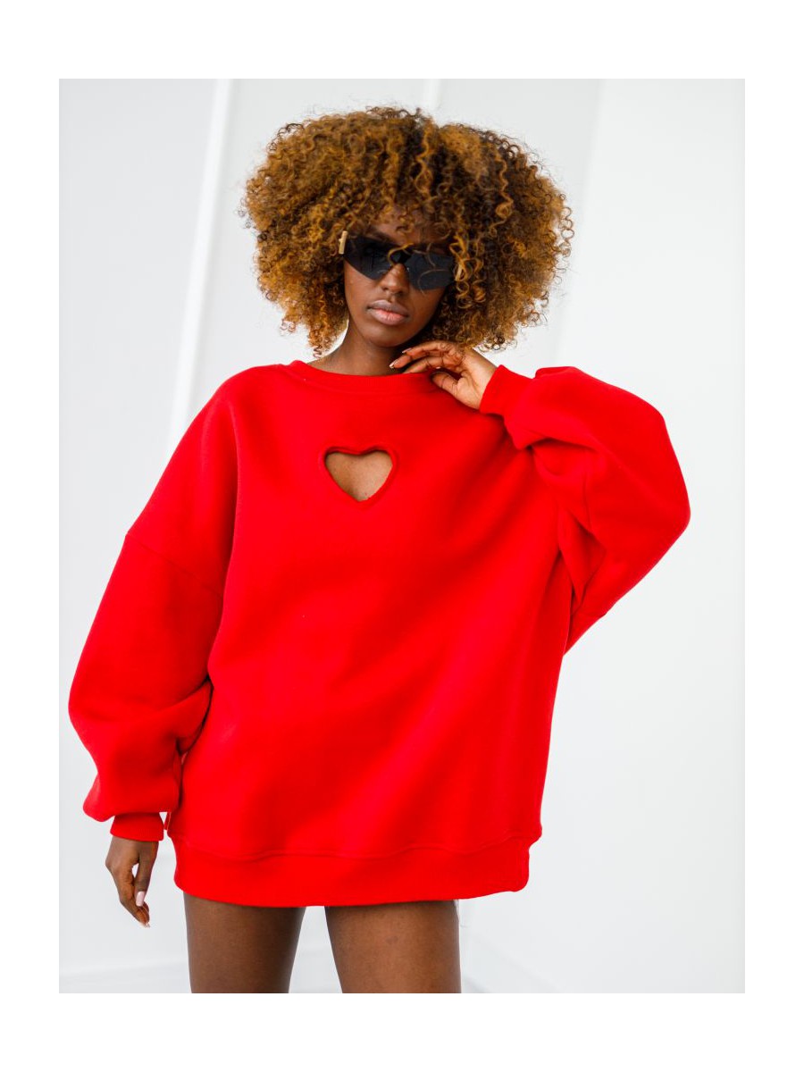 Bluza Heart z wyciętym sercem - czerwona