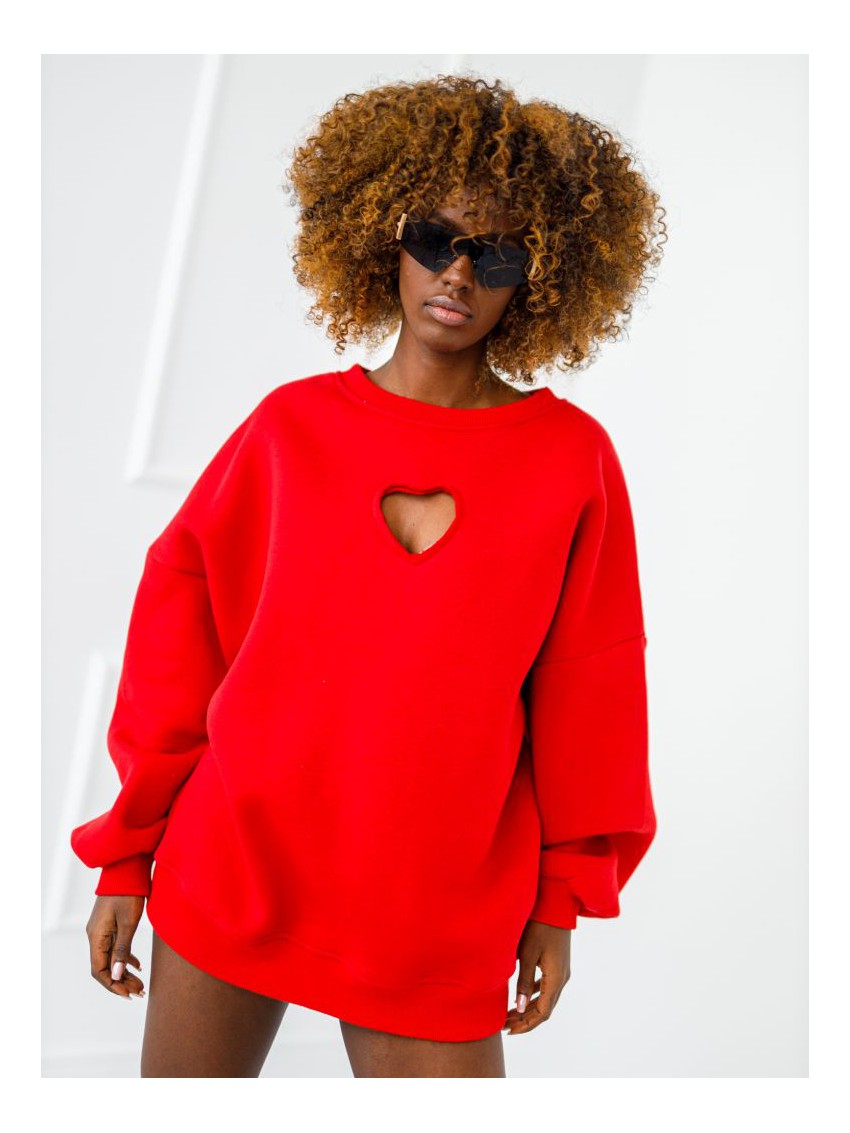 Bluza Heart z wyciętym sercem - czerwona
