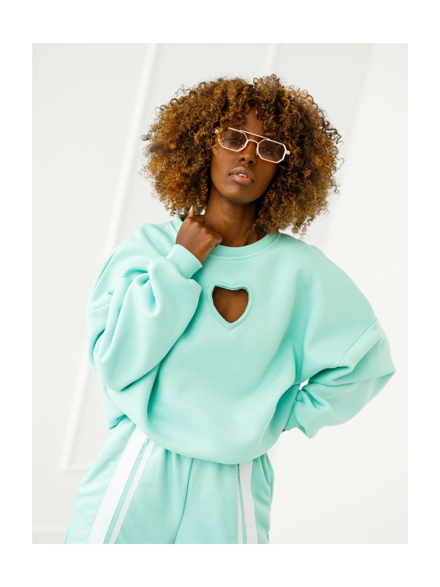 Bluza Heart z wyciętym sercem - mięta