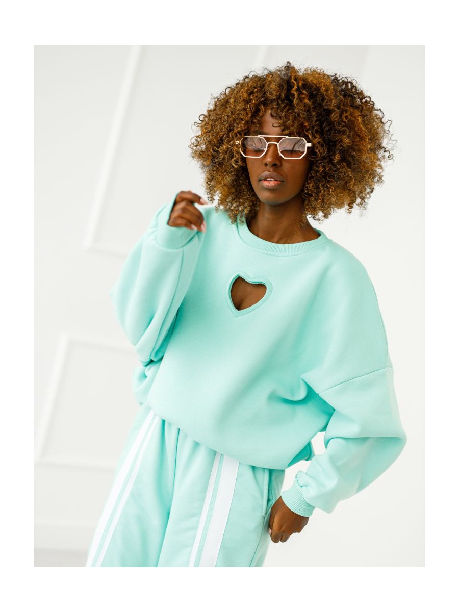 Bluza Heart z wyciętym sercem - mięta