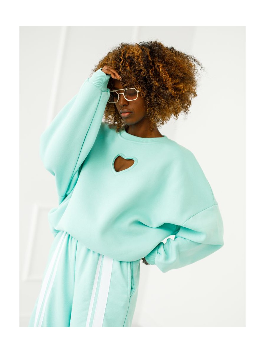 Bluza Heart z wyciętym sercem - mięta