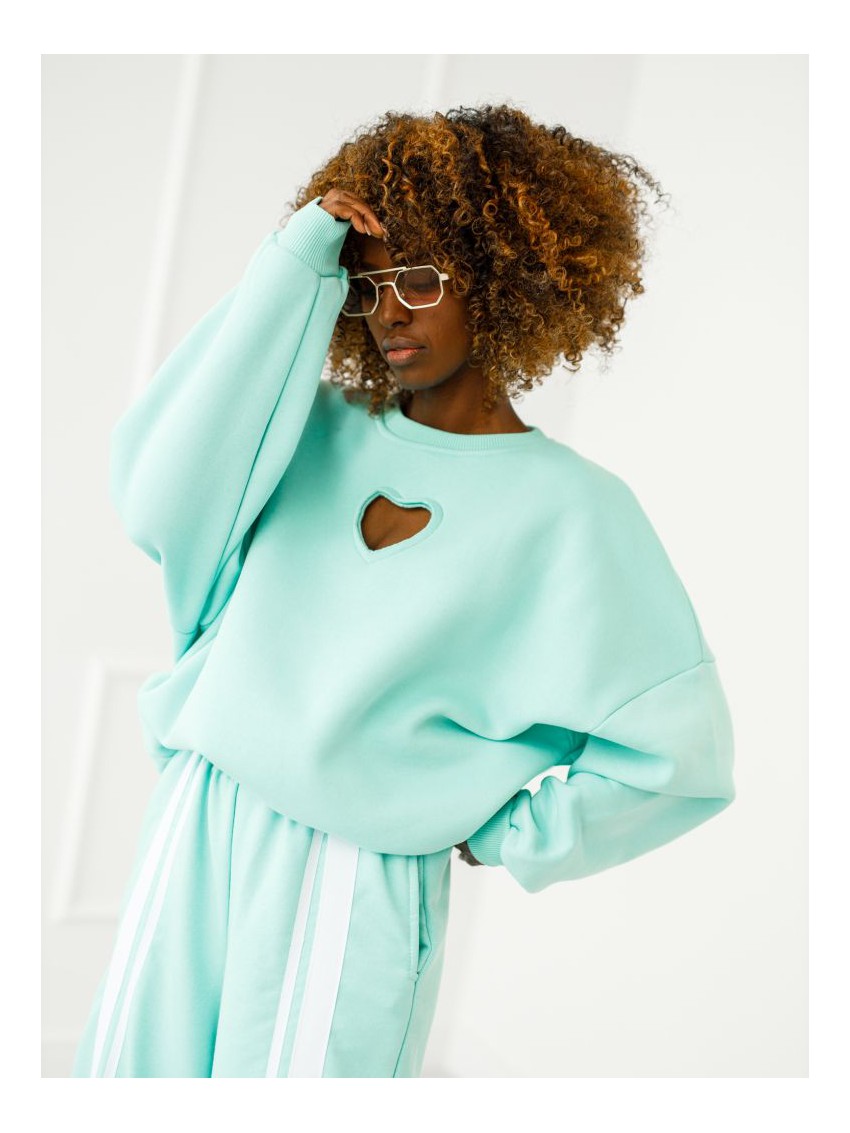 Bluza Heart z wyciętym sercem - mięta