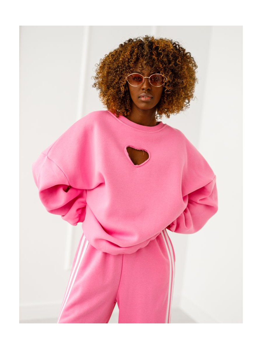 Bluza Heart z wyciętym sercem - puder róż