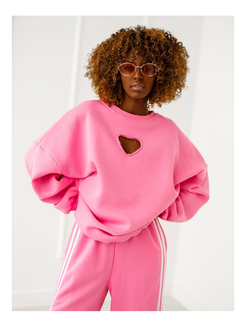 Bluza Heart z wyciętym sercem - puder róż