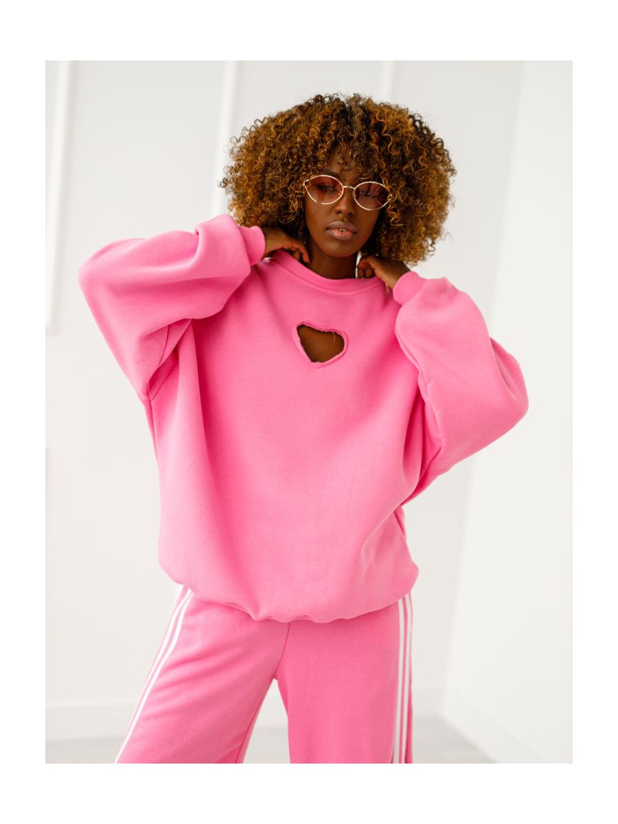 Bluza Heart z wyciętym sercem - puder róż