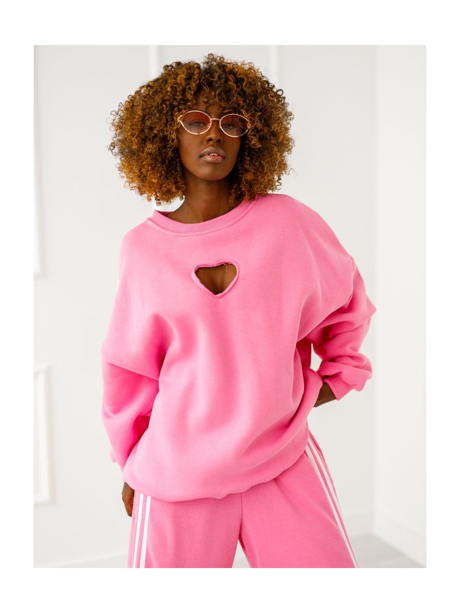 Bluza Heart z wyciętym sercem - puder róż