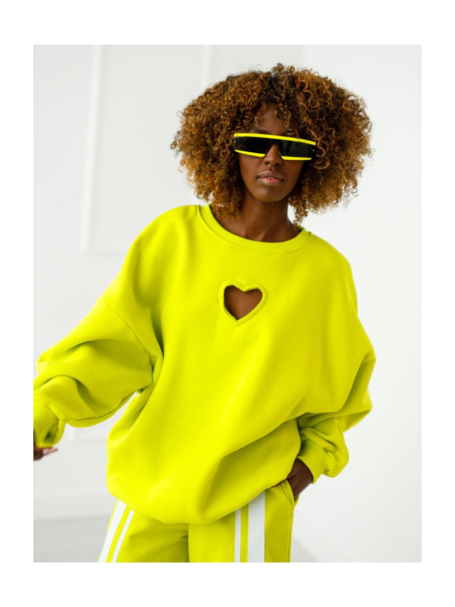 Bluza Heart z wyciętym sercem - limonka