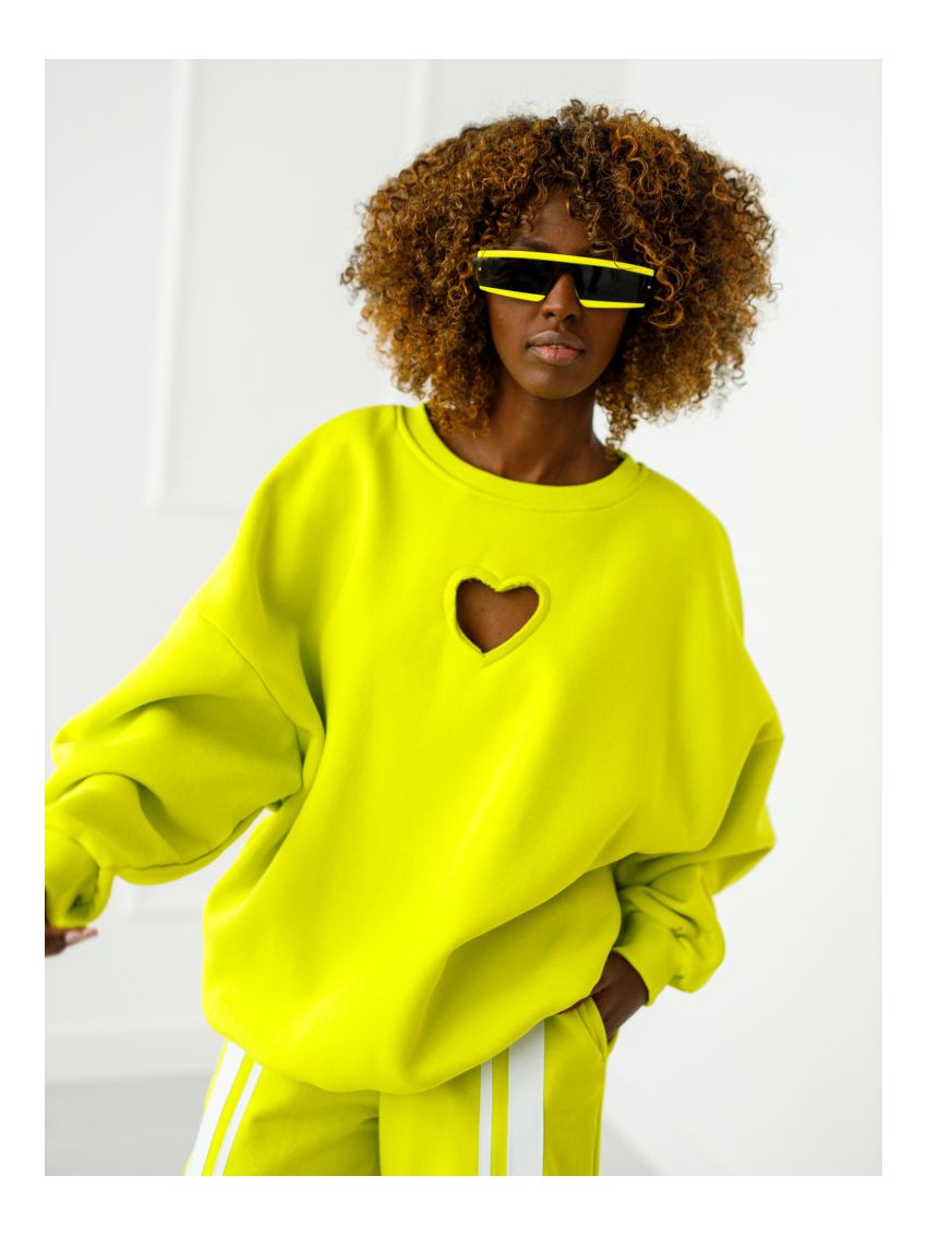 Bluza Heart z wyciętym sercem - limonka