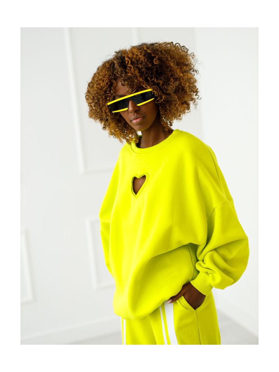 Bluza Heart z wyciętym sercem - limonka