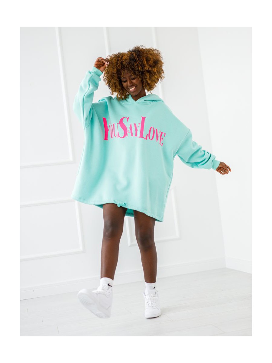 Bluza You Say Love - Miętowy
